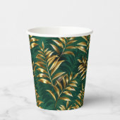 Gobelets En Papier Seamless pattern with golden ferns (Gauche)