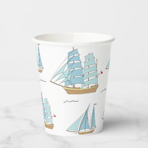 Gobelets En Papier Seatime été Cute yachts avec voile