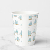Gobelets En Papier Seatime été Cute yachts avec voile (Droite)