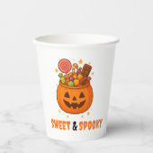 Gobelets En Papier Seau citrouille plein de sucré - Halloween (Recto)
