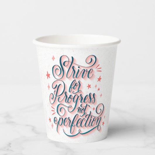 Gobelets En Papier S'efforcer de progresser (Recto)