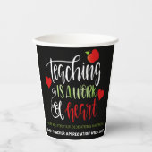 Gobelets En Papier Semaine d'appréciation de l'enseignant MERCI de dé (Recto)