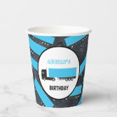 Gobelets En Papier Semi-remorque Camion Transport Camions Anniversair (Verso)