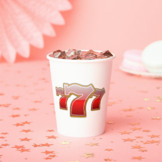 Gobelets En Papier Sept Chanceux - Jackpot de Machine à Sous