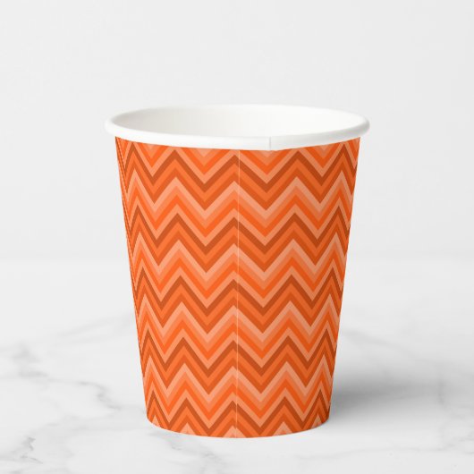 Gobelets En Papier Sept nuances d'Orange Zig Zag (Droite)