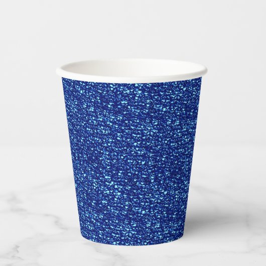 GOBELETS EN PAPIER SÉQUINS BLEUS COUPES DE FÊTE PAPIER (Recto)