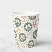 Gobelets En Papier Serments de paix et joie pour le Motif mondial (Gauche)