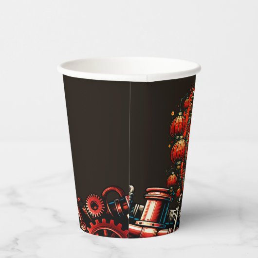 Gobelets En Papier Serpent chinois de Nouvel An Steampunk (Droite)