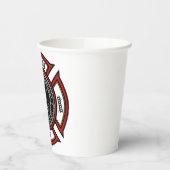 Gobelets En Papier Service d'incendie AJOUTER LE NOM Pompier Insigne  (Gauche)