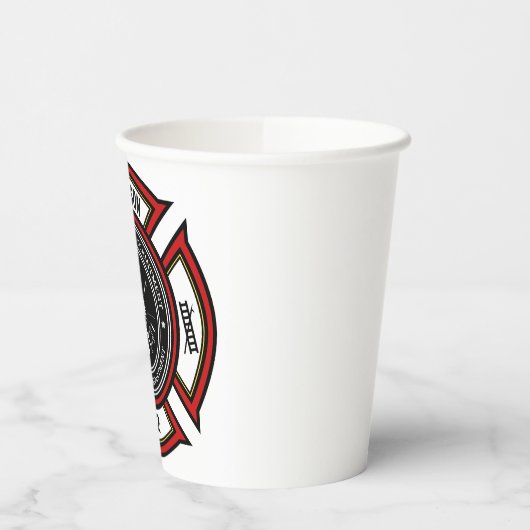 Gobelets En Papier Service d'incendie AJOUTER LE NOM Pompier Insigne  (Gauche)