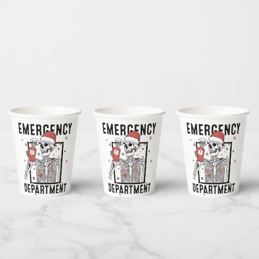 Gobelets En Papier Service d'urgence Skeleton Nuring Coffee Lover (Multi)