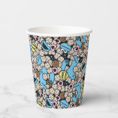 Gobelets En Papier Sésame Sésame | Cookie Monster Doodle Motif (Verso)