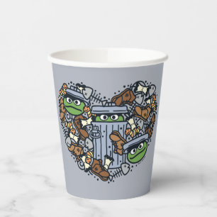 Gobelets En Papier Sésame Sésame Oscar the Grouch Doodle Heart