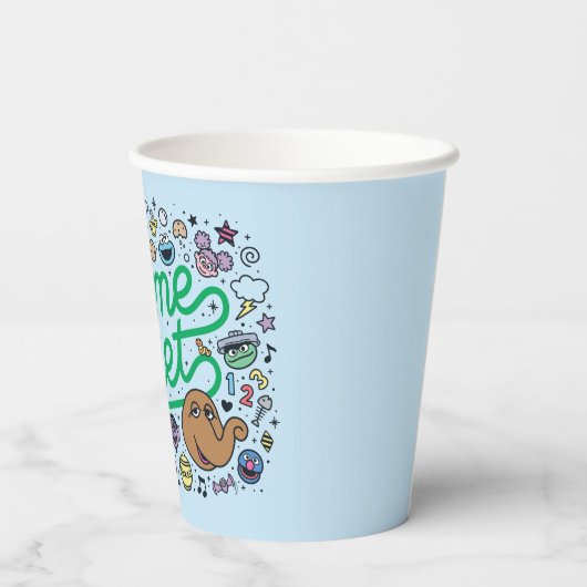 Gobelets En Papier Sésame Sésame | Sesame Street Green Doodle Script (Verso)