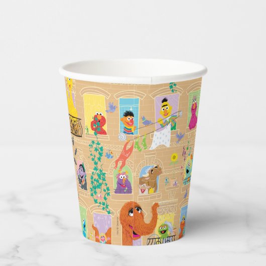 Gobelets En Papier Sesame Street Apartment Windows Pattern (Droite)