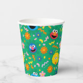 Gobelets En Papier Sesame Street Green Floral Motif (Recto)