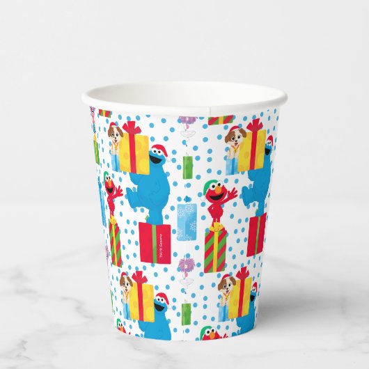 Gobelets En Papier Sesame Street Noël Présente Motif (Droite)