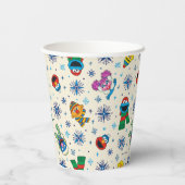 Gobelets En Papier Sesame Street Noël Snowflake Motif (Verso)