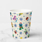 Gobelets En Papier Sesame Street Noël Snowflake Motif (Gauche)