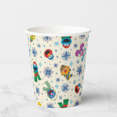 Gobelets En Papier Sesame Street Noël Snowflake Motif (Recto)