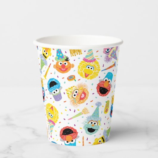 Gobelets En Papier Sesame Street Pals Confetti Anniversaire (Recto)