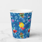 Gobelets En Papier Sesame Street Winter Snowflake Motif (Verso)