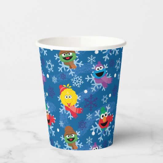 Gobelets En Papier Sesame Street Winter Snowflake Motif (Gauche)