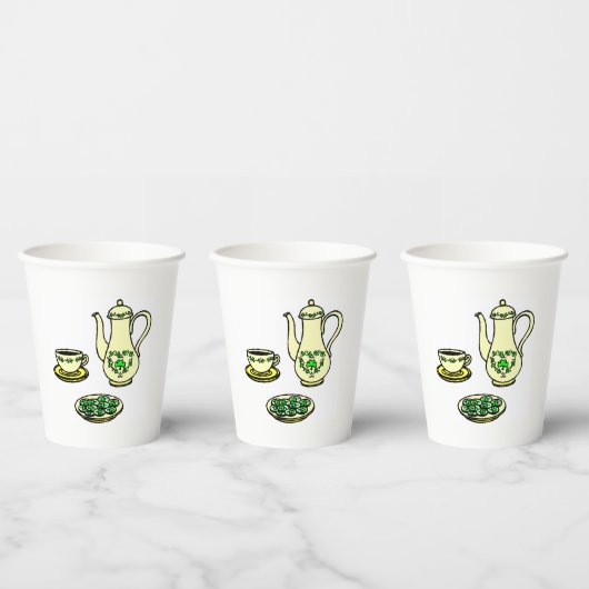 Gobelets En Papier Set de thé irlandais St. Patrick's Day (Multi)