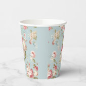 Gobelets En Papier Shabby Chic floraux (Gauche)