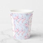 Gobelets En Papier Shabby Chic Rose Bow C'est un Baby shower de fille (Droite)