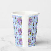 Gobelets En Papier Shabby Pansy Floral Bleu En vichy Fleurs Filles (Gauche)