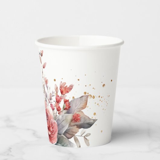 Gobelets En Papier Shade Of Blush Pink Peach Dusty Blue Wedding (Gauche)