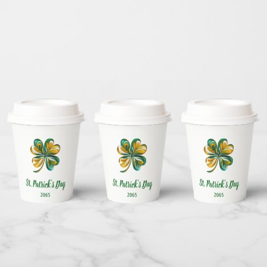 Gobelets En Papier Shamrock de la Saint Patrick. (Multi)