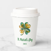Gobelets En Papier Shamrock de la Saint Patrick. (Recto)