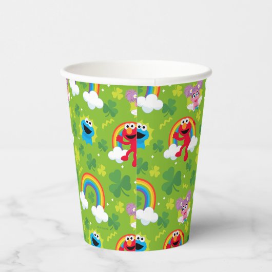 Gobelets En Papier Shamrock de rue Sesame et Motif arc-en-ciel (Droite)