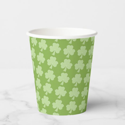 Gobelets En Papier Shamrock de verdure Clover Pois Patrick's Day (Recto)
