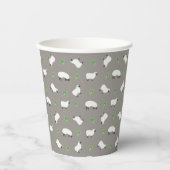 Gobelets En Papier Shamrock irlandais et Motif mouton (Recto)