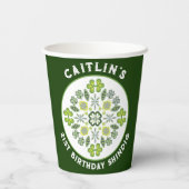 Gobelets En Papier Shamrock Mandala fête du 21ème anniversaire (Verso)