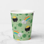 Gobelets En Papier Shamrock Rainbow Gold Cauldron (Verso)