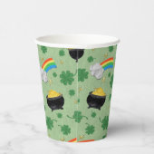 Gobelets En Papier Shamrock Rainbow Gold Cauldron (Droite)