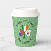 Gobelets En Papier Shamrock S. Korea Ireland USA Personalized Text (Recto)