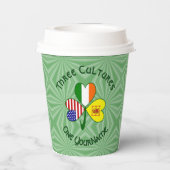 Gobelets En Papier Shamrock Scot Lion Ireland USA Personalized Text (Verso)