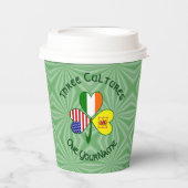 Gobelets En Papier Shamrock Scot Lion Ireland USA Personalized Text (Recto)