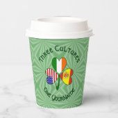 Gobelets En Papier Shamrock Spain Ireland USA Personalized Text (Verso)
