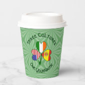 Gobelets En Papier Shamrock Spain Ireland USA Personalized Text (Recto)