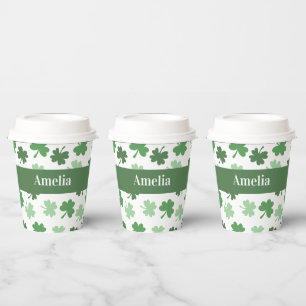 Gobelets En Papier Shamrock vert motif St. Patrick's