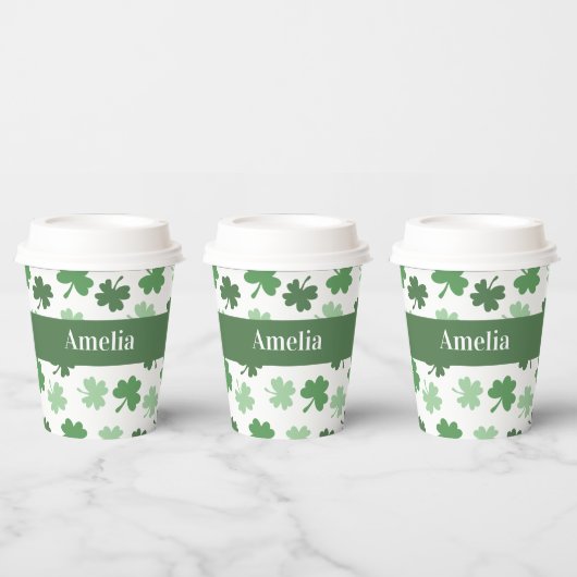 Gobelets En Papier Shamrock vert motif St. Patrick's (Multi)