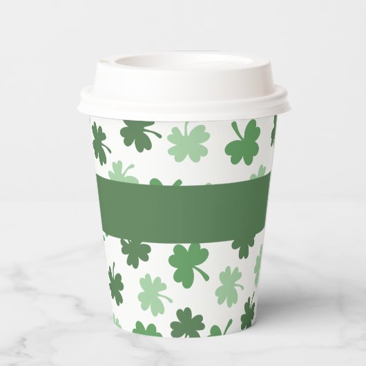 Gobelets En Papier Shamrock vert motif St. Patrick's (Verso)