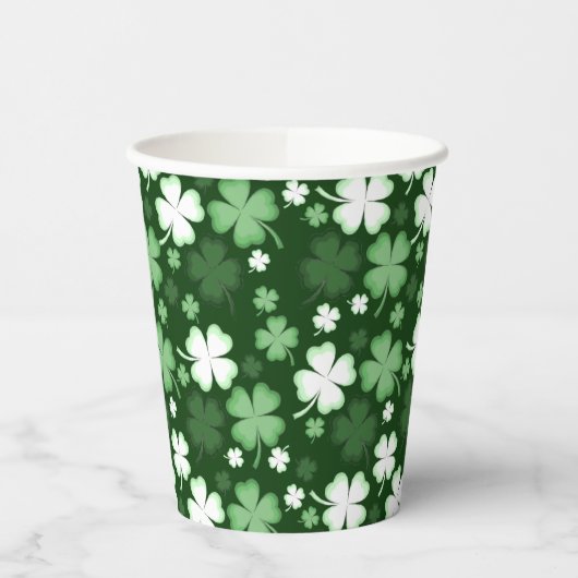 Gobelets En Papier Shamrock vert, St, Patrick's Day (Gauche)