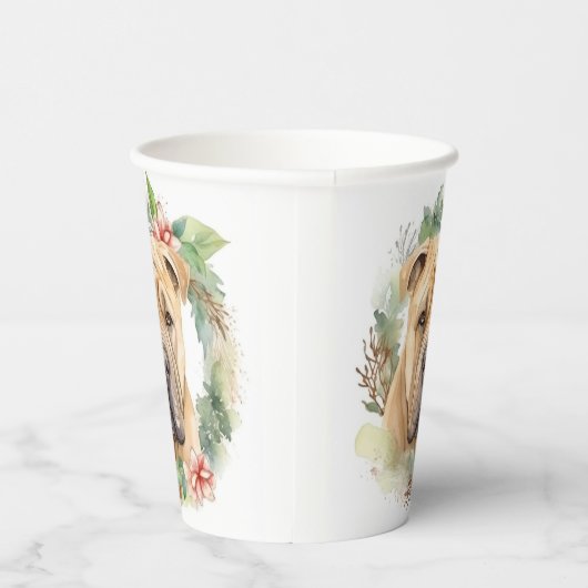 Gobelets En Papier Shar Pei Christmas Wreath Festive Pup (Droite)